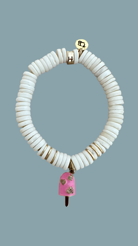 Popsicle Charm & Bone Bead Bracelet